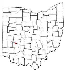 Location of Yellow Springs, Ohio