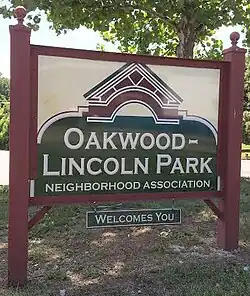 Neighborhood association sign at the corner of Heiskell Avenue and N. Central Street