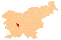 Location of the Municipality of Vrhnika in Slovenia