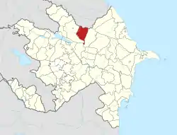 Map of Azerbaijan showing Oghuz District