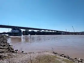 The Dam from the Ohio side with the Ohio River at 58 feet