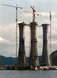 A 'Statfjord' Gravity base structure under construction