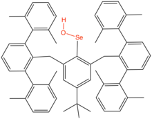 An isolable selenenic acid owing to steric protection.