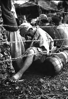 A group of Japanese captured during the Battle of Okinawa