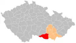 Location in the South Moravian Region within the Czech Republic