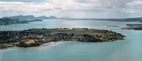 Aerial view of Onerahi, showing Whangarei Airport