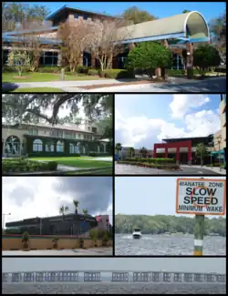 Top, left to right: Town Hall, Club Continental, Orange Park Mall, Best Bet, Doctors Lake, the Buckman Bridge viewed from Orange Park