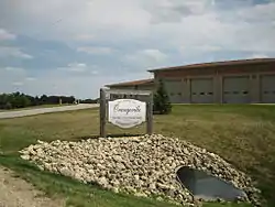 Sign upon entering the village of Orangeville.