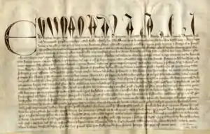 photograph of medieval charter