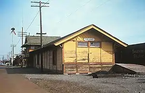 Orland train station in 1969; now located at the Glenn County Fairgrounds.