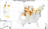 Map of "other" presidential election results by county