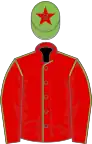 Red, light green seams, light green cap, red star