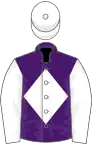 Purple, white diamond, sleeves and cap