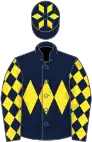 Dark blue, yellow triple diamond, diamonds on sleeves and cap