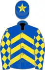 Royal Blue, Yellow chevrons, diamonds on sleeves and star on cap