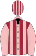 Pink and maroon stripes, pink sleeves