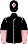 Black, pink seams, halved sleeves and diamond on cap