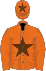 Orange, brown star on body and cap