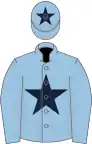 Light blue, dark blue star, star on cap