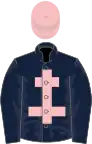 Dark blue, pink cross of lorraine and cap