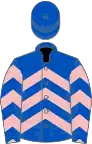 Royal blue, pink chevrons, royal blue cap