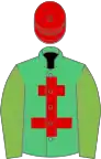 Emerald green, red cross of lorraine, light green sleeves, red cap