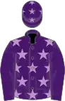 Purple, mauve stars, purple sleeves