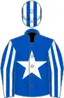 Royal blue, white star, striped sleeves and cap