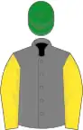 White green cross-belts, yellow sleeves, green cap