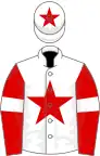 White, red star, red sleeves, white armlets, white cap, red star