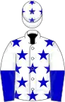 White, blue stars, halved sleeves, stars on cap