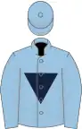 Light blue, dark blue inverted triangle