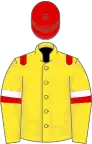 Yellow, red epaulets, white and red armlets, red cap