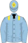 Light blue, yellow epaulettes, diamond on cap