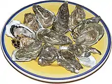 Raw oysters