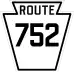 Pennsylvania Route 752 marker