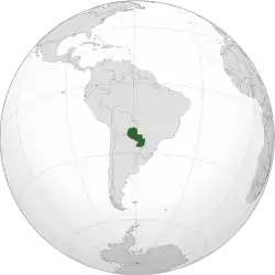 Map showing Paraguay