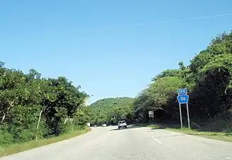 A rural stretch of Puerto Rico Highway 116 in Lajas, looking east