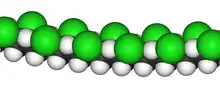 Space-filling model of a part of a PVC chain