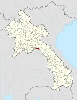 Location of Pakxan district in Laos