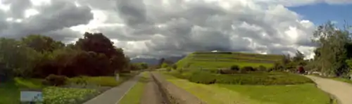 Panoramic view of part of the ruins of Pumapungo in Cuenca, Ecuador.