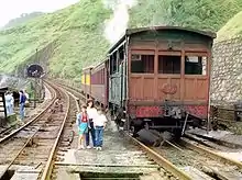 Locobreque with two coaches on a tourist trip in 1987