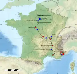 Route of the 2016 Paris–Nice