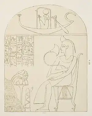 Funerary stele of Piankh, drawn by Auguste Mariette.