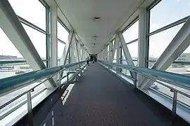 Pedestrian overpass, I-64, St. Louis, Missouri. This overpass is located at the St. Louis Science Center.