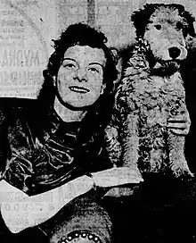 Peggy Thompson with her dog Remus in 1936