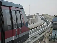 Train leaves the Tronchetto station