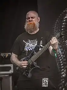 Nilsson with Meshuggah in 2017