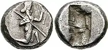 Siglos Type III ("King running with lance"), from the time of Xerxes and after.