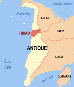 Map of Antique with Tibiao highlighted